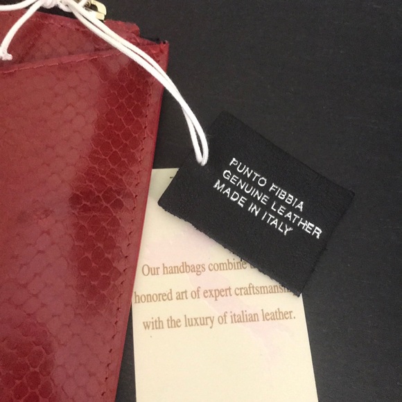 Punto Fibia leather python pouch wristlet NWT - Picture 2 of 8